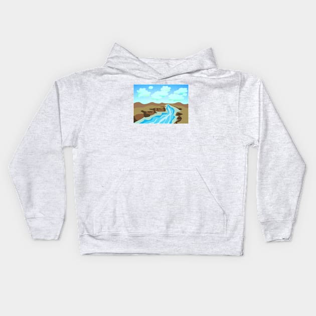 Serene River Kids Hoodie by gpavey